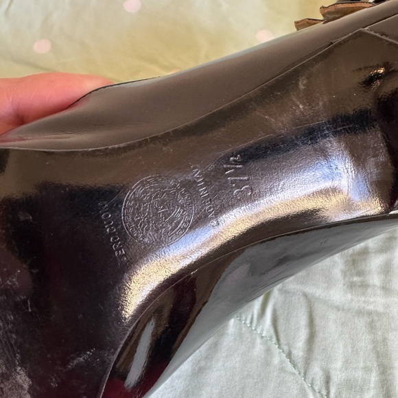 VINTAGE Versace Black Sling back Heels Womens size 37 1/2 - Picture 12 of 16